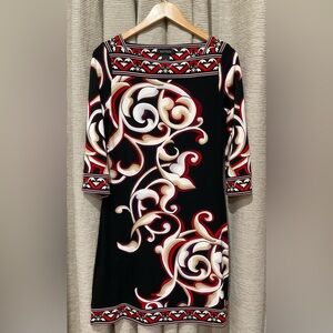 White House Black Market Black/Red Sheath Dress, Size Small
